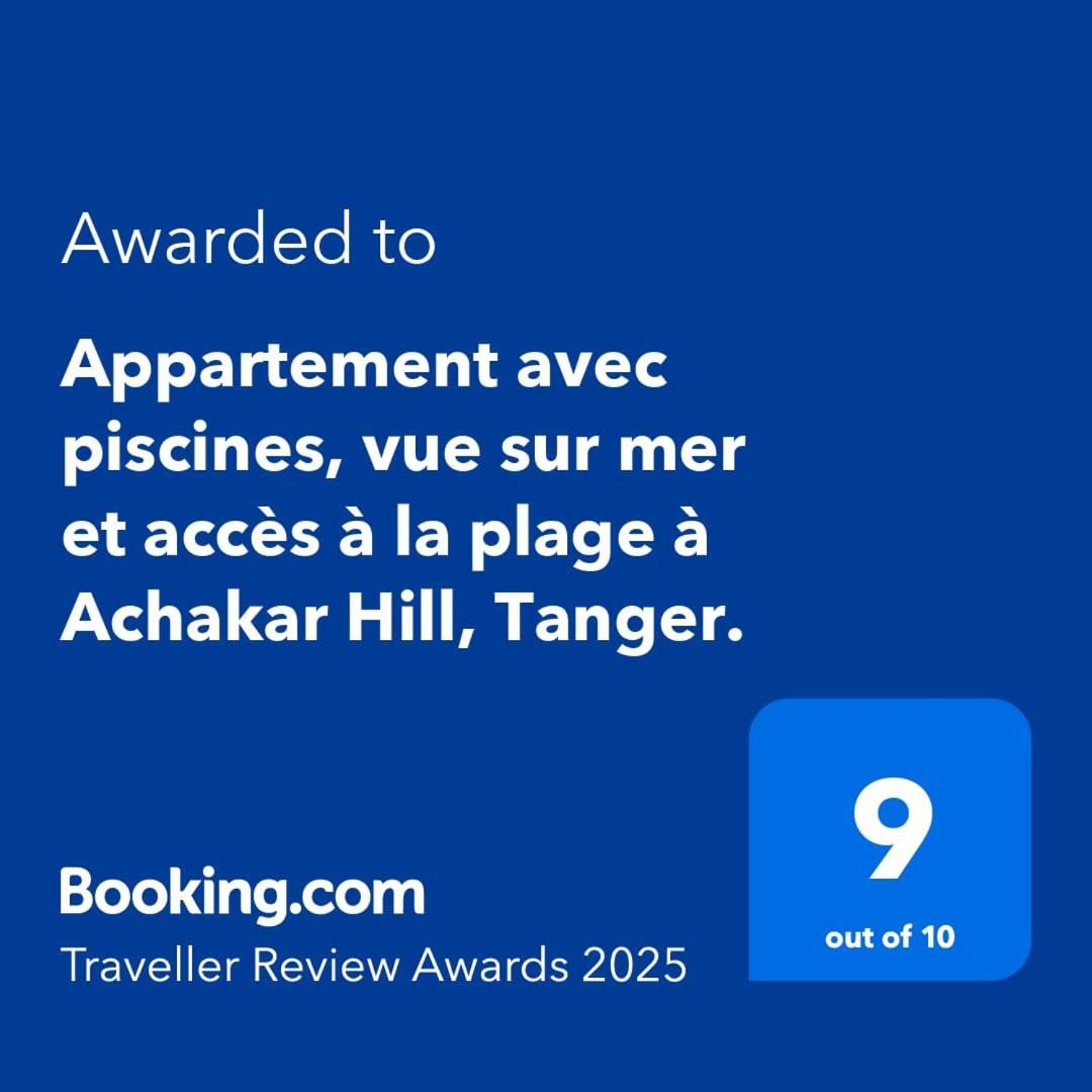 Appartement Avec Piscines, Vue Sur Mer Et Acces A La Plage A Achakar Hill, Tanger. Esterno foto